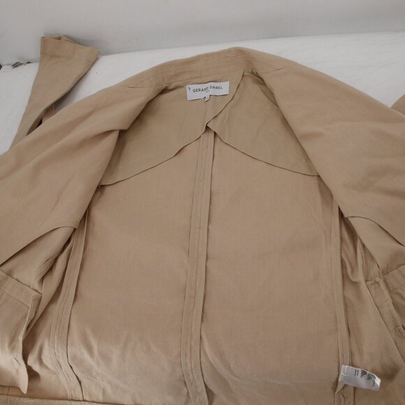 Gerard Darel Blazer Womens 40 Linen Cotton One Button Classic Jacket notch lapel - Picture 11 of 11